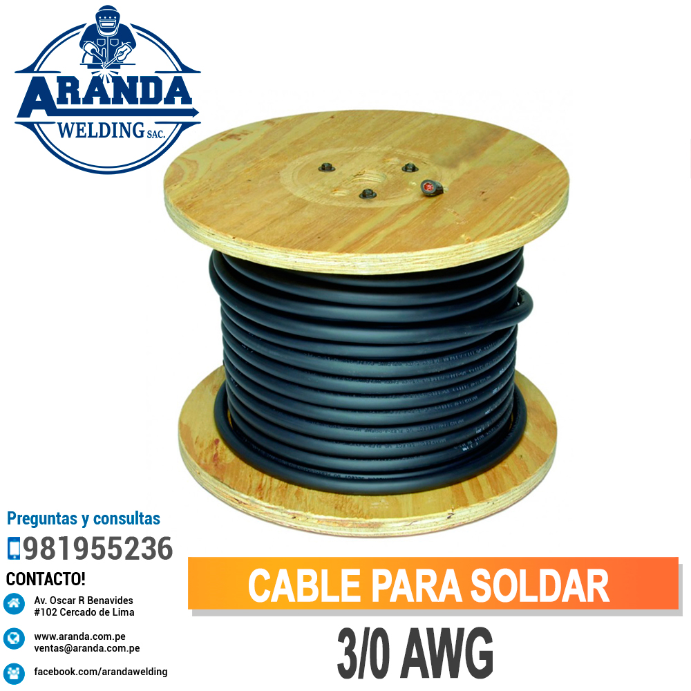 CABLE PARA SOLDAR 3/0 AWG WELDING Premium Welding Products